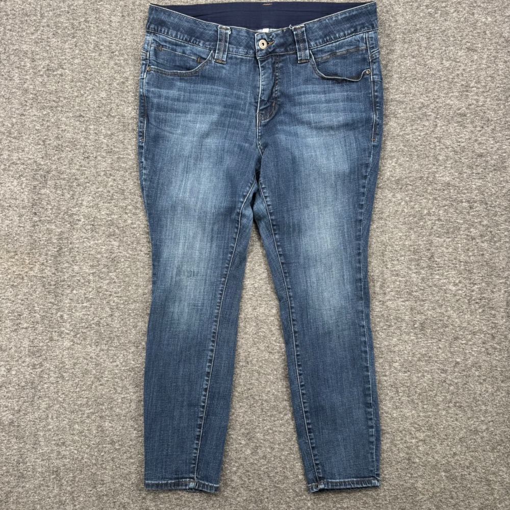 Jag Jeans Womens 18 Mid Rise Skinny Pull On Jeans Medium Wash Blue Stretch Denim